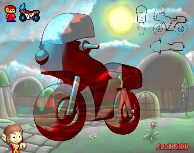 Alex Kidd racing bike